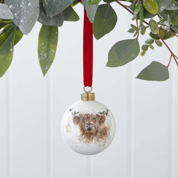 'Highland Star' Highland Cow Christmas bauble
