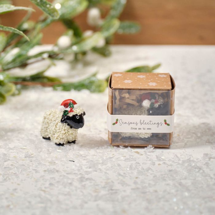 Resin Sheep Christmas Keepsake
