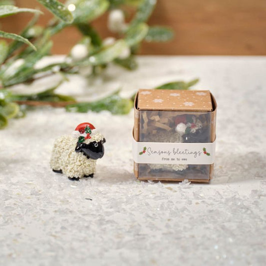 Resin Sheep Christmas Keepsake