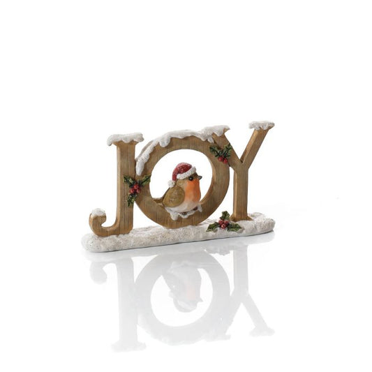Festive Robin Joy Sign Ornament