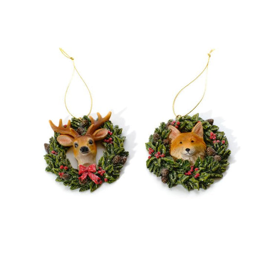 Frosted Forest Woodland Animal Wreath Hanger