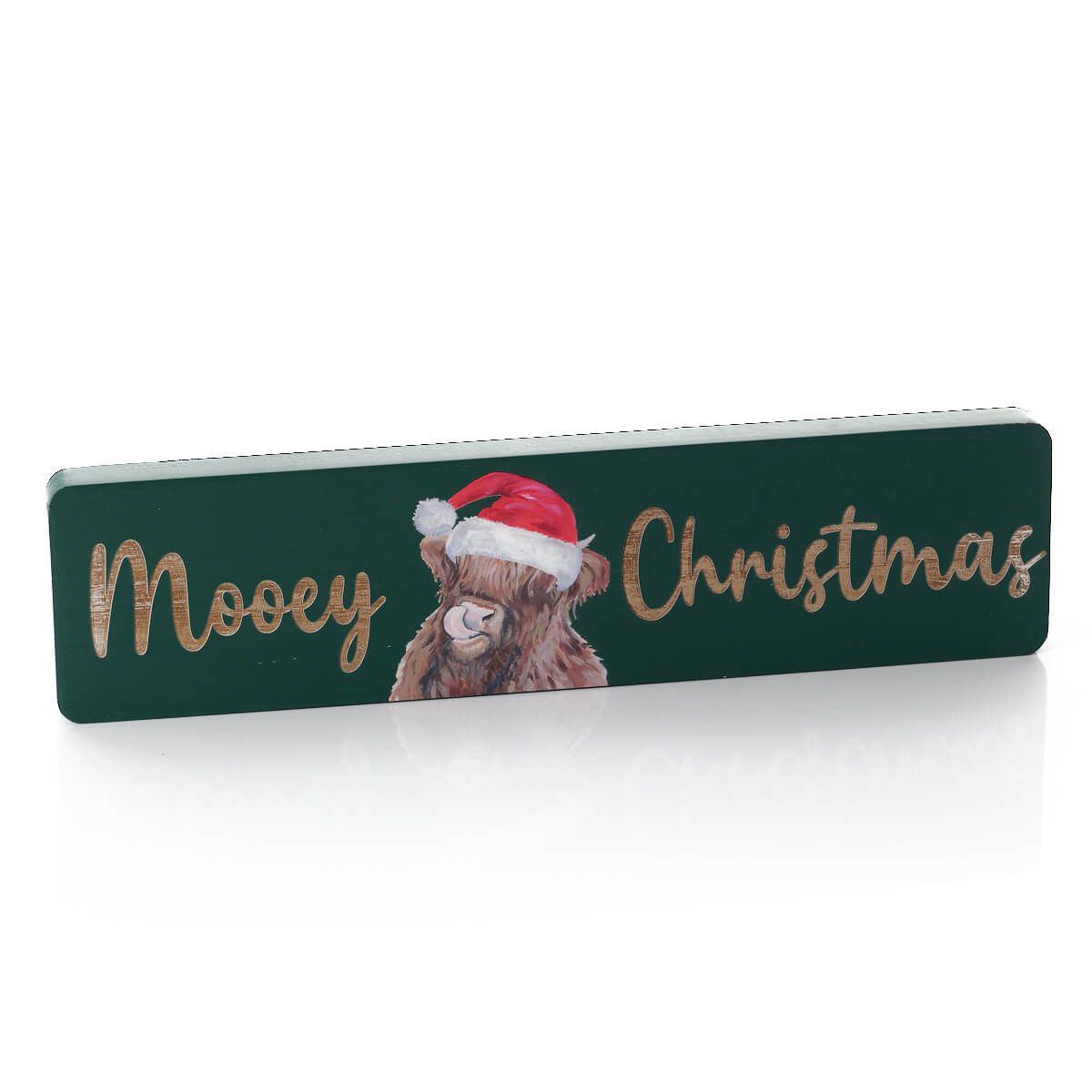 Highland Cow 'Mooey Christmas' Wall Plaque