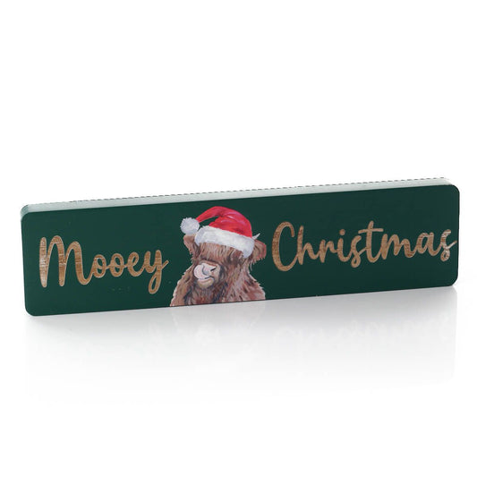 Highland Cow 'Mooey Christmas' Wall Plaque