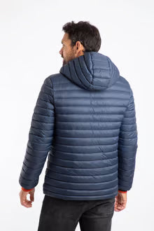 Flete Lightweight Showerproof Padded Hooded Jacket Navy
