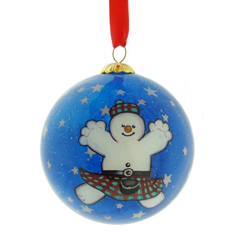 Hand Painted Snowman Christmas Tree Decoration