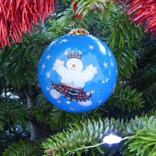 Hand Painted Snowman Christmas Tree Decoration