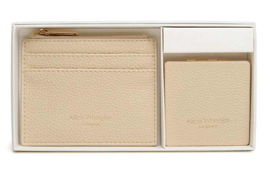 Purse & Mirror Compact Gift Set - Ivory