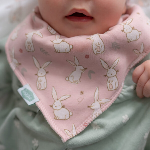 Bunnies on Pink Dribble Bib