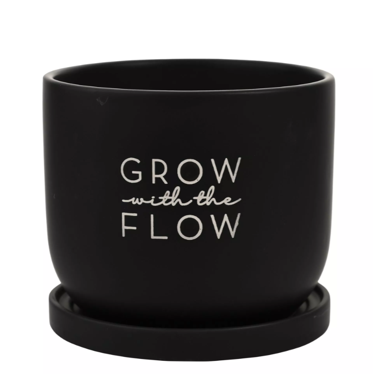 Grow With The Flow Ceramic Plant Pot