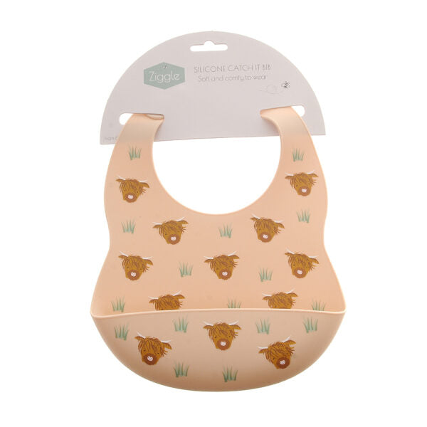 Highland Cow Silicone Catch It Bib