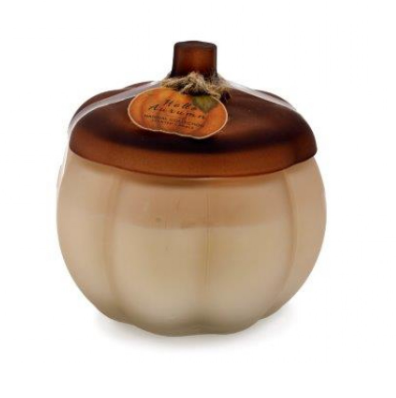 Autumn Pumpkin Glass Candle - Large