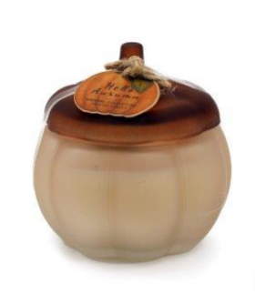 Autumn Pumpkin Glass Candle - Small