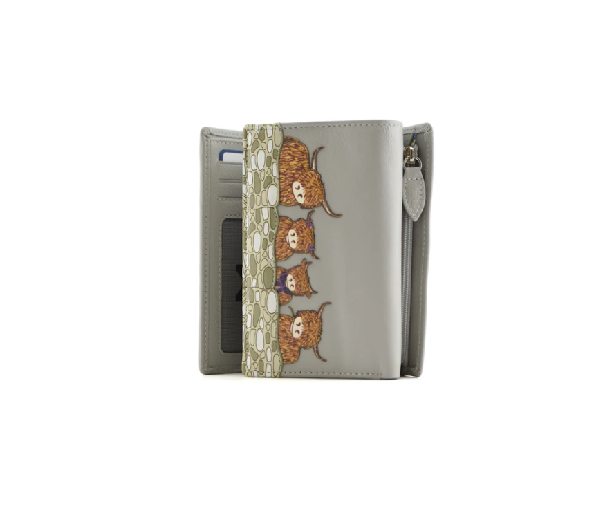Bella Family Large Tri-Fold Purse - Grey