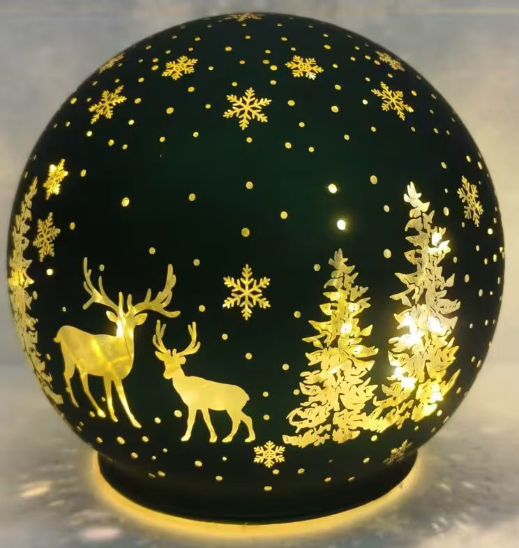 Glass Orb Forest Green