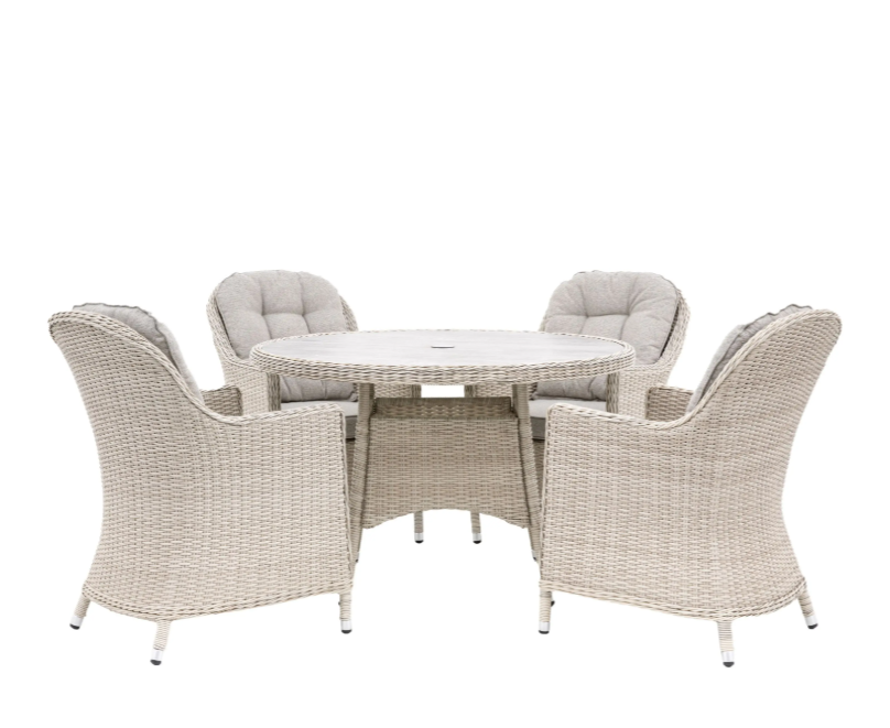 Auskerry 4 Seater Round Dining Set