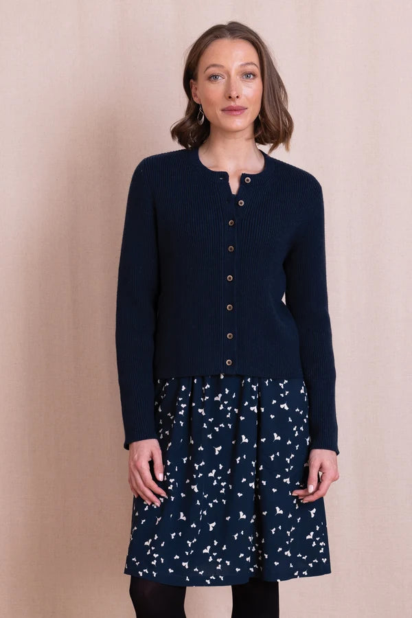 Organic Cotton Cardigan - Navy