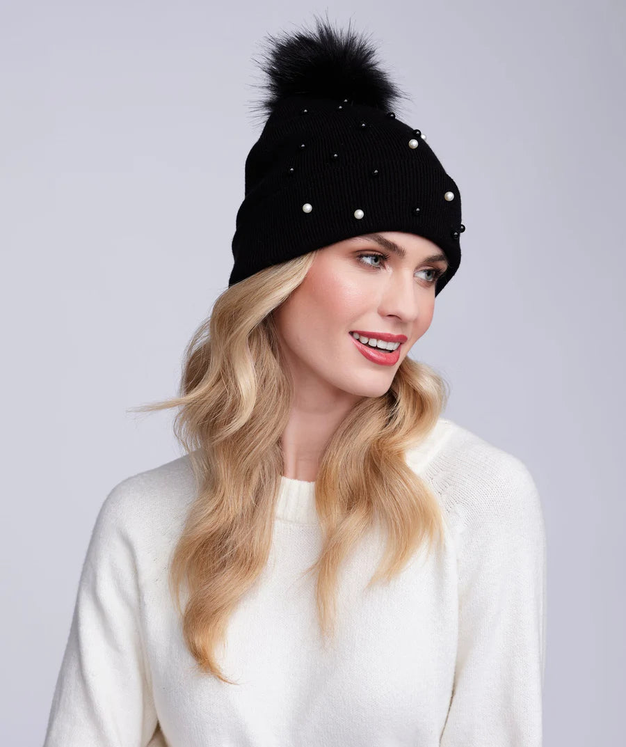 Lovato - Pearl Embellished Knitted Beanie Hat