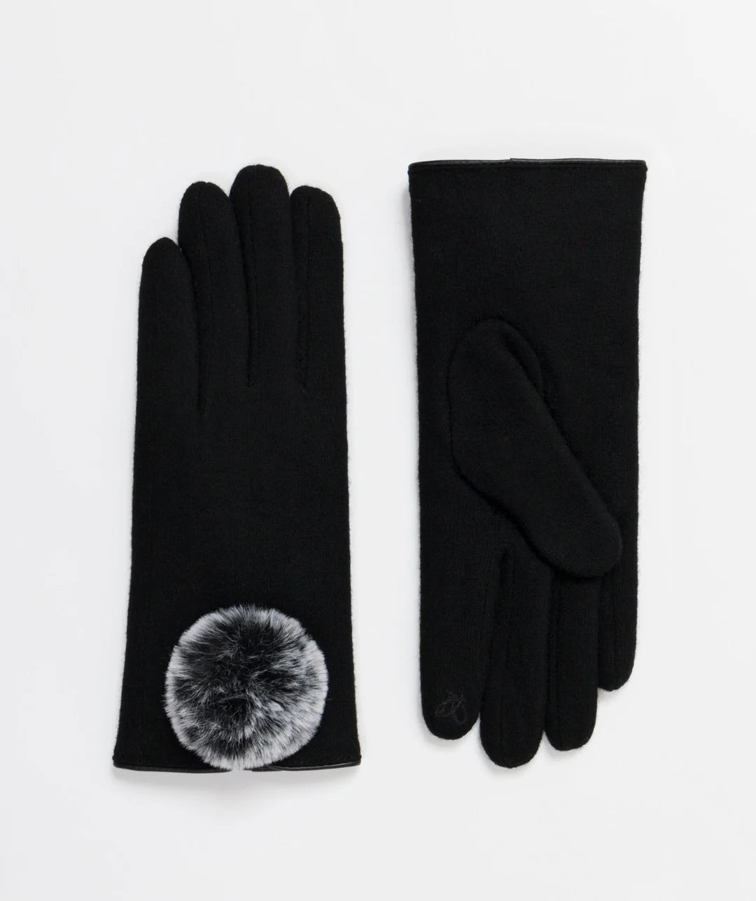 Lucia - Touchscreen Gloves with Faux Fur Pom Pom