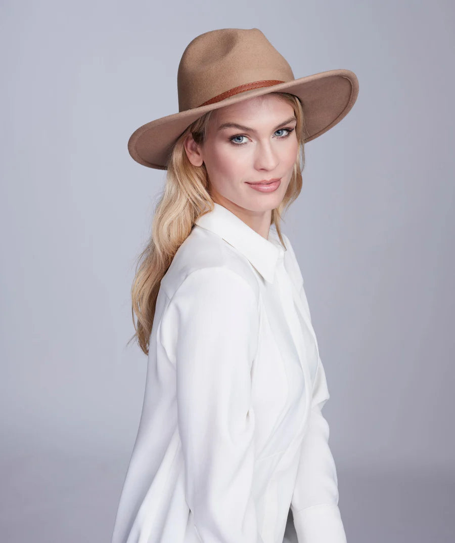 Miriam - Wool Fedora Hat with PU Belt Band