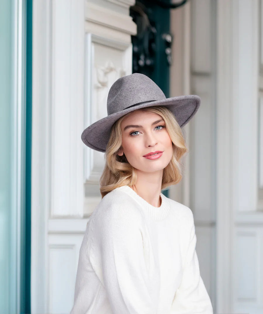 Miriam - Wool Fedora Hat with PU Belt Band