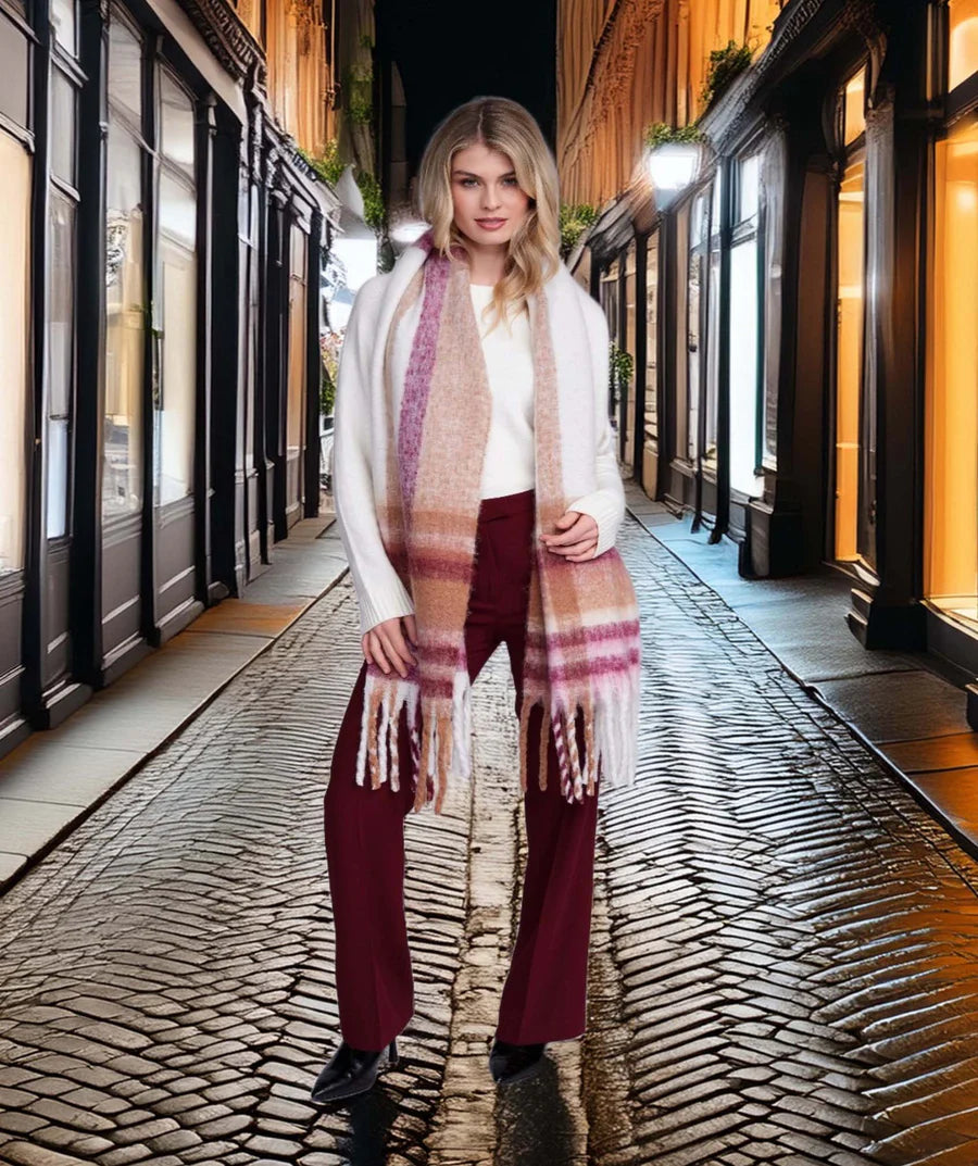 Nikita - Oversized Check Winter Scarf
