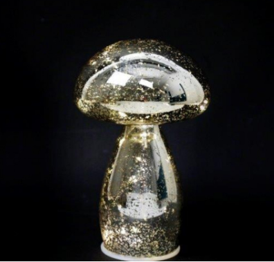 Gold Led Mushroom Ornament - Large