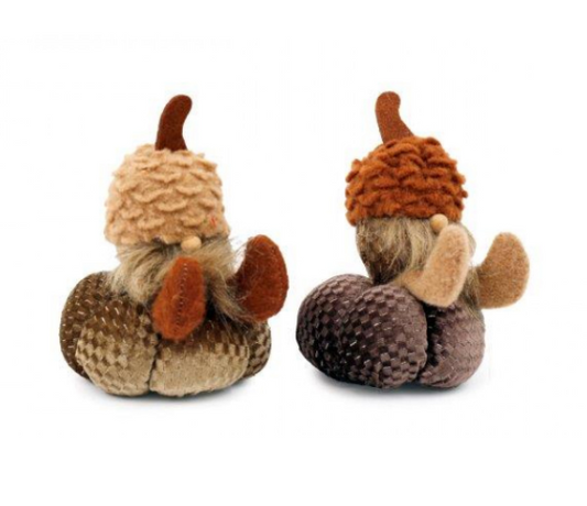 Autumn Acorn Hat Gonk Sitting on a Pumpkin
