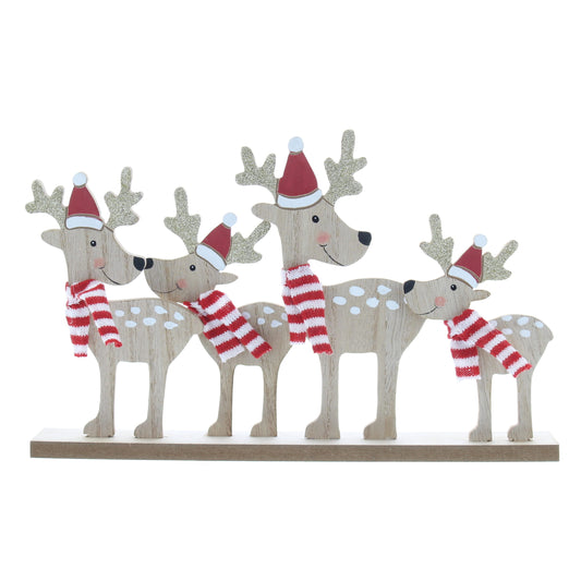 Wooden Reindeer Family
