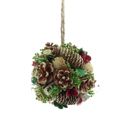 Gold Pinecone Ball Hanger