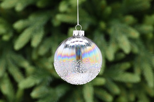 Glass Ball Translucent Petrol Effect Bauble
