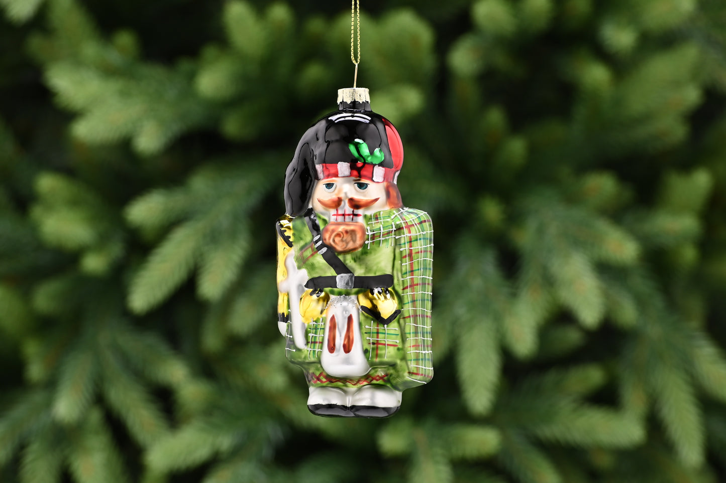 Glass Scottish Nutcracker Bauble