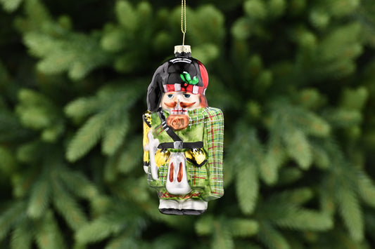 Glass Scottish Nutcracker Bauble