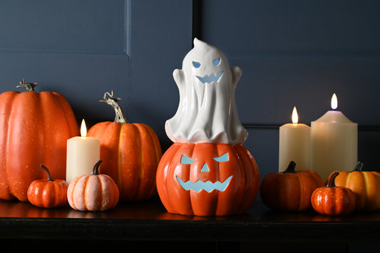 Ceramic Ghost & Pumpkin