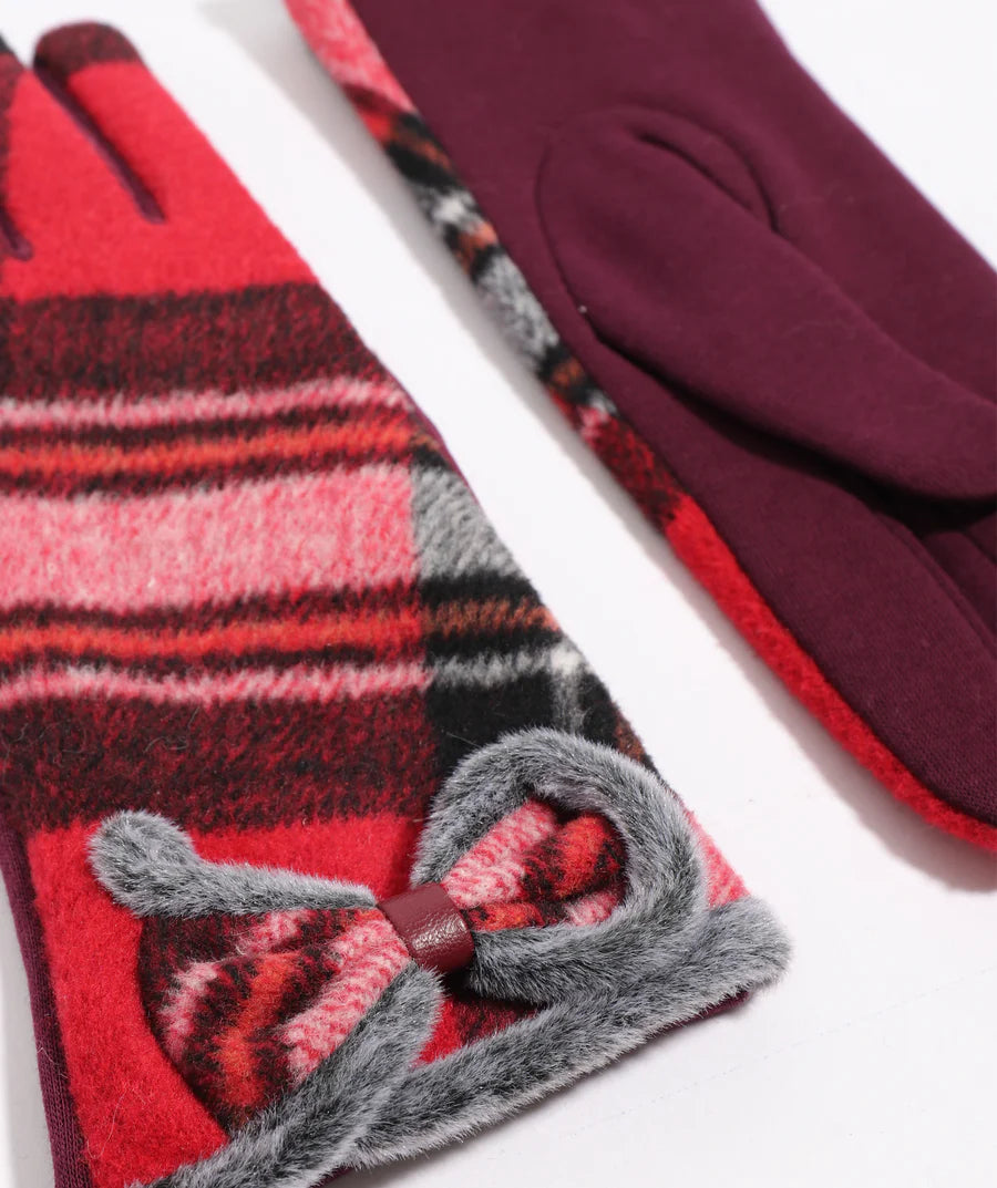 Paisley - Tartan Faux Suede Glove
