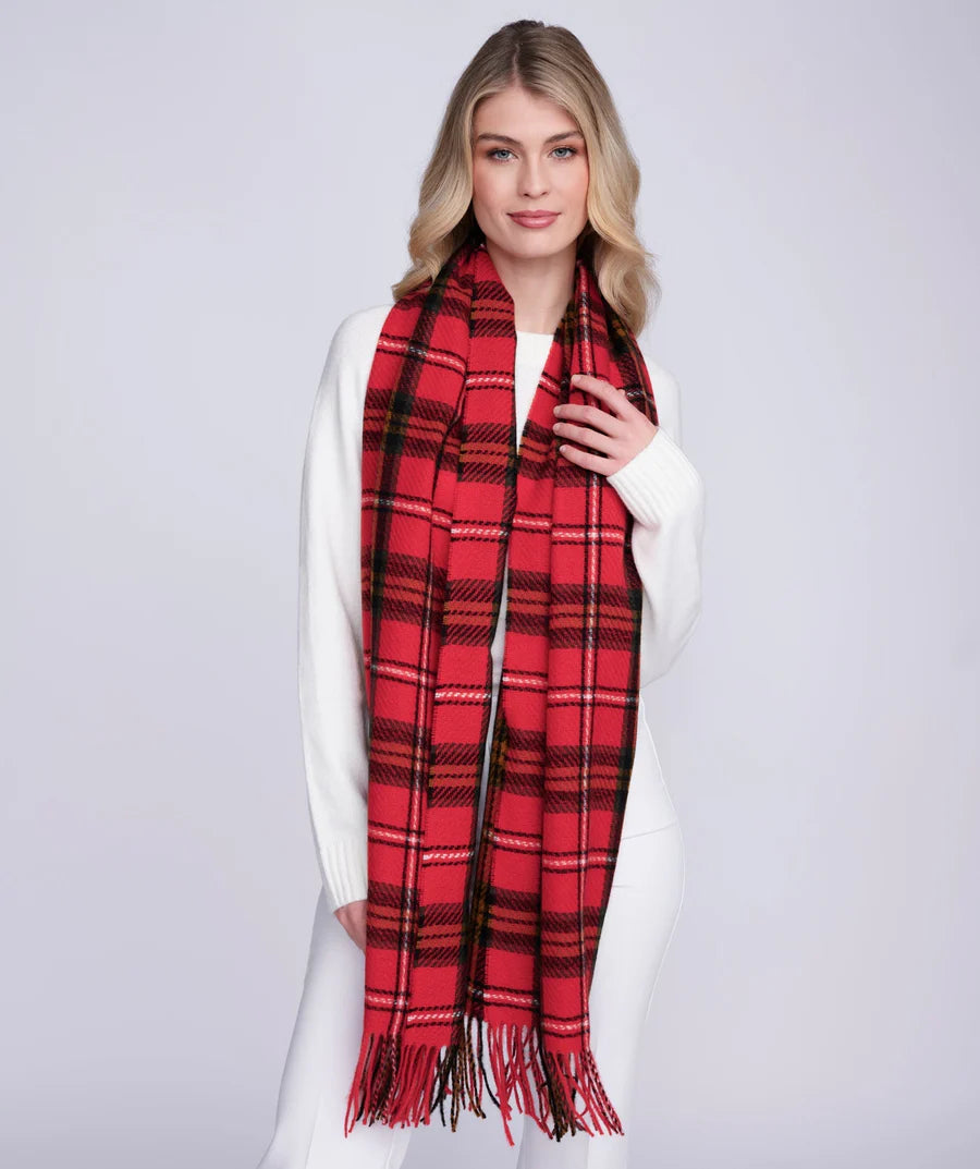 Reuben - Red Classic Soft Check Scarf