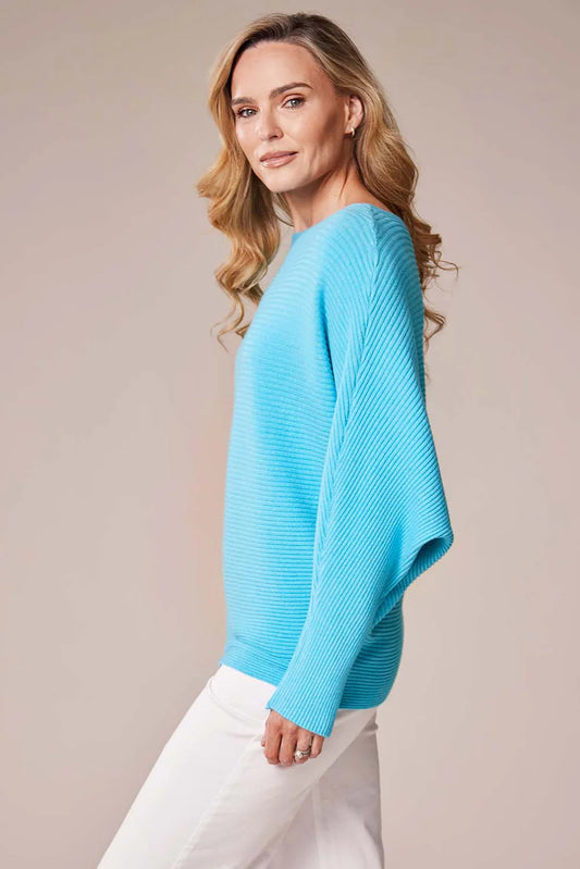 Ribbed Batwing Knitted Jumper by D.E.C.K
