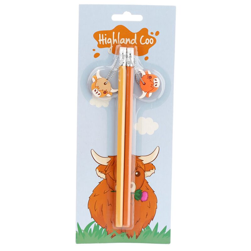 Highland Coo Set of 2 Charm Pencils