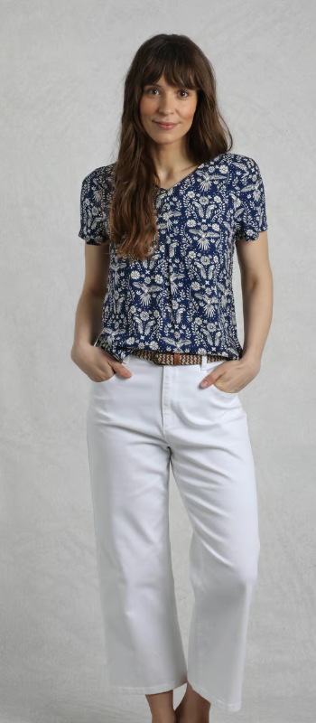 Solle LivaEco™ Printed Viscose Top - Rich Navy
