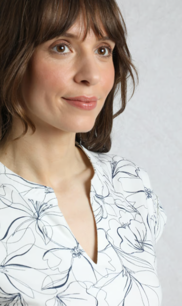 Suffolks Organic Cotton Printed Jersey Dress - Light Cream