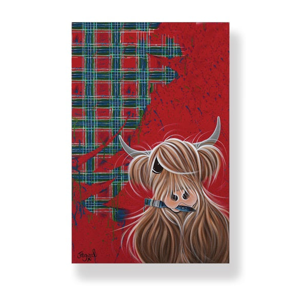 McMoo Tartan Paint Tea Towel
