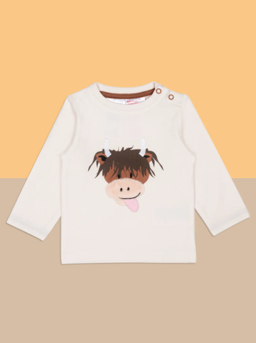 Neutral Highland Cow Top