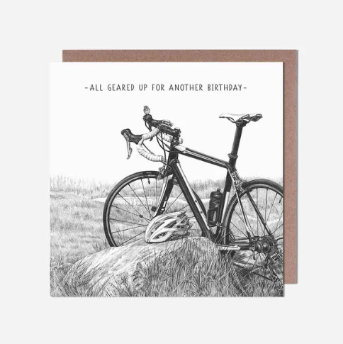 Cycling All Geared Up Birthday Card