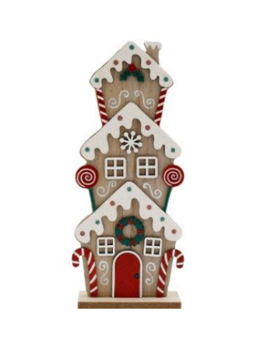 Wooden Gingerbread House Stacked