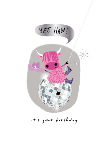 Disco Cow Card
