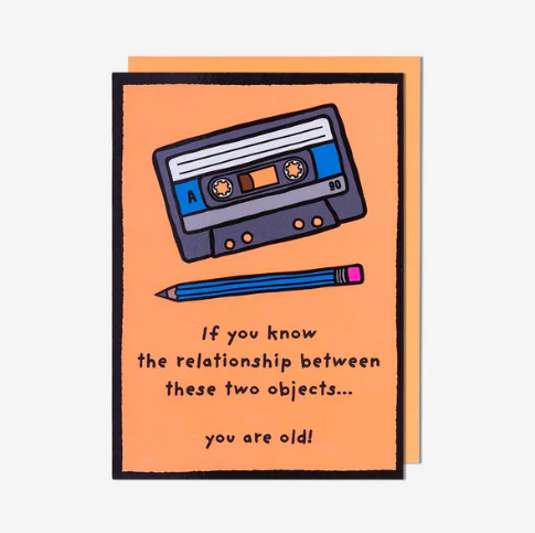 Cassette Tape And Pencil Birthday Card