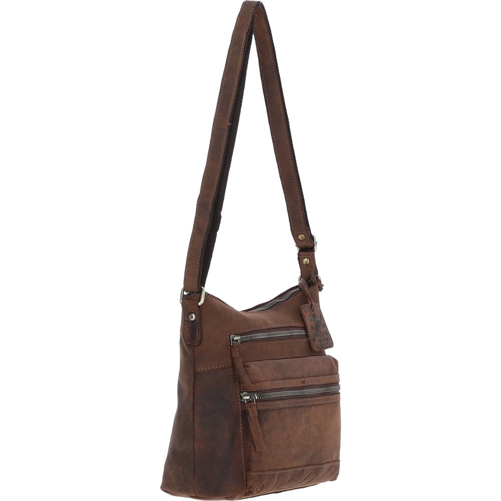Esquire Vintage Leather Handbag Mud/brown: Gloucester