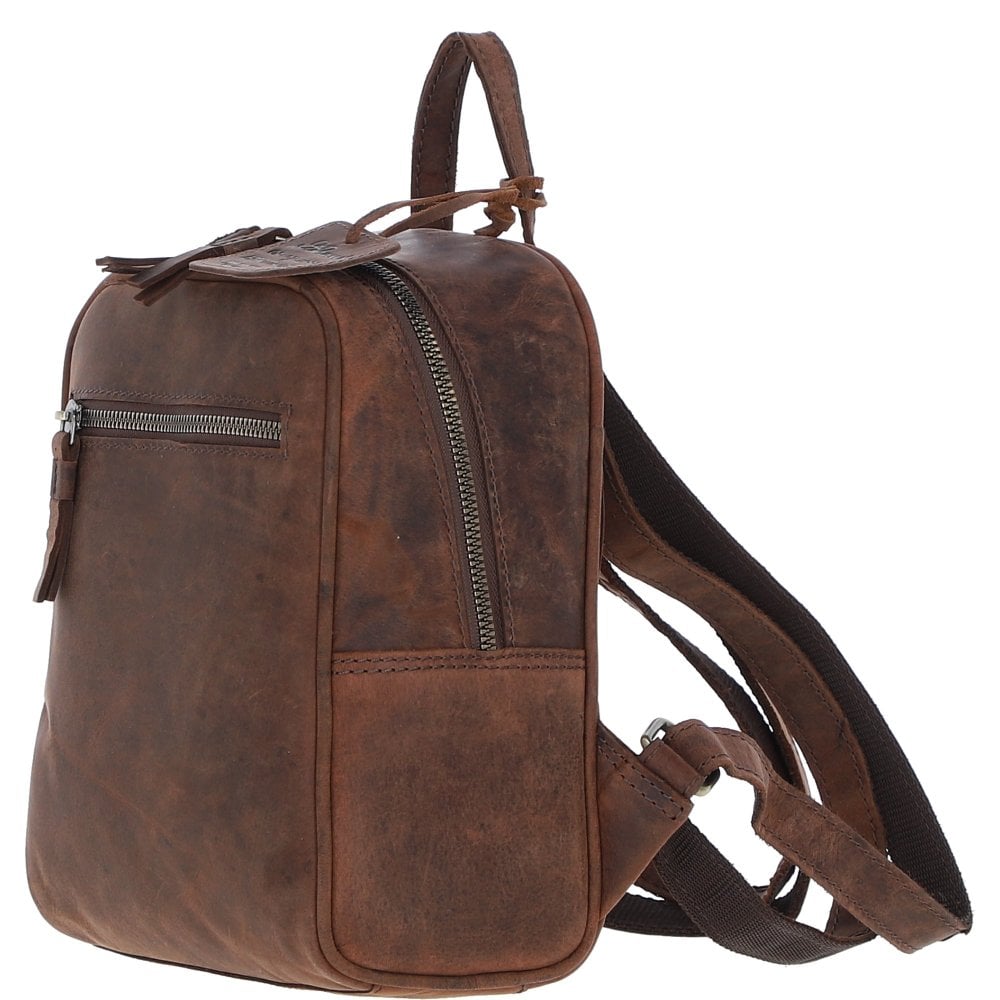 Vintage Leather Backpack Mud/brown: Tenbury