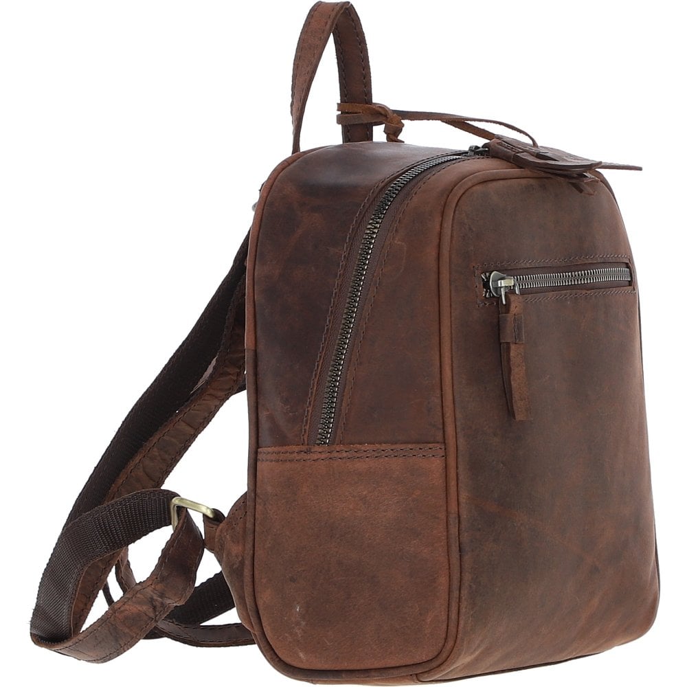 Vintage Leather Backpack Mud/brown: Tenbury