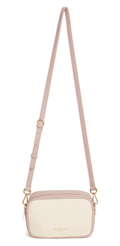 Stripe Madrid Camera Crossbody Bag - Pink