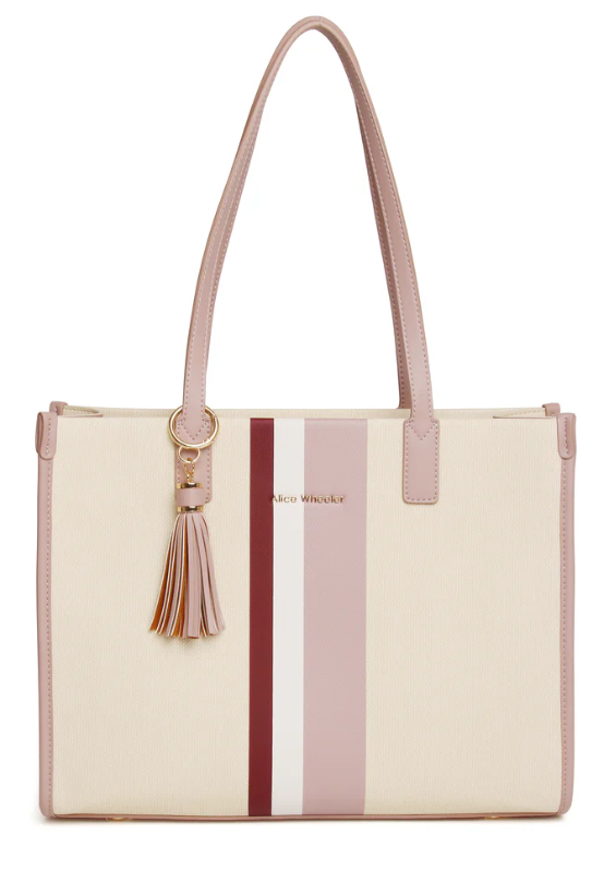 Amalfi Stripe Tote Bag - Pink